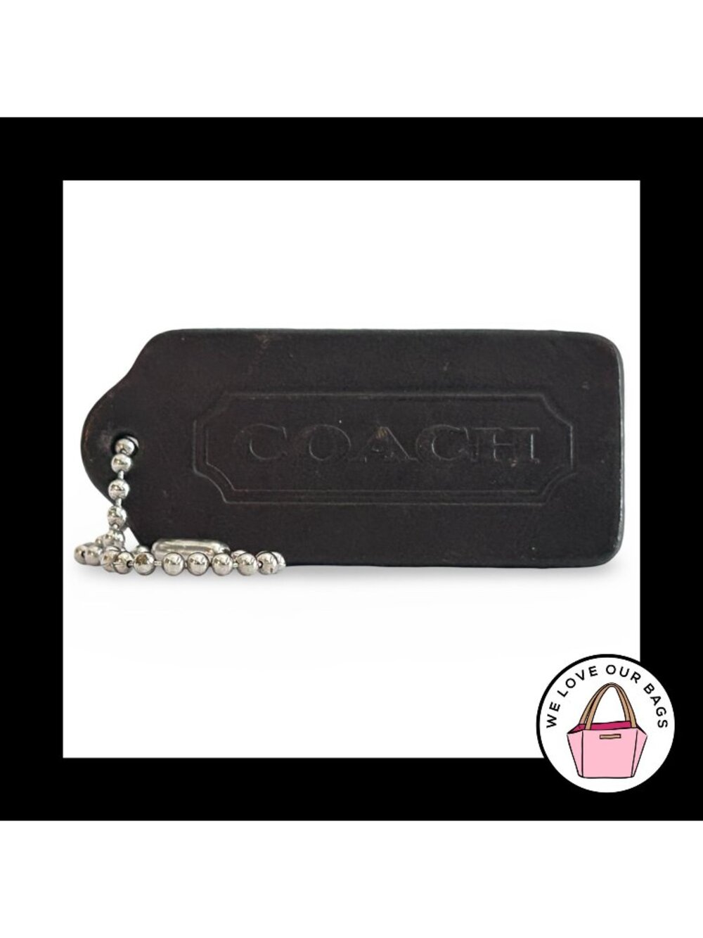 Limited Edition COACH LEGACY Hang Tag Mahogany Brown Leather Bag Charm Keychain